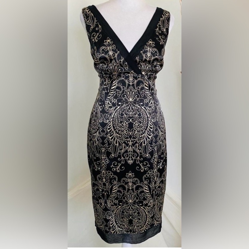 Jones New York Black and Gold Cocktail Dress